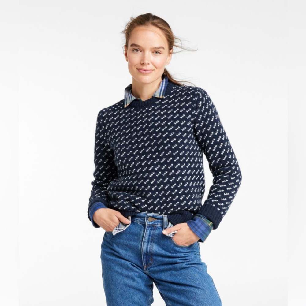 Women's Bean's Classic Ragg Wool Sweater, Crewneck Bird's-Eye